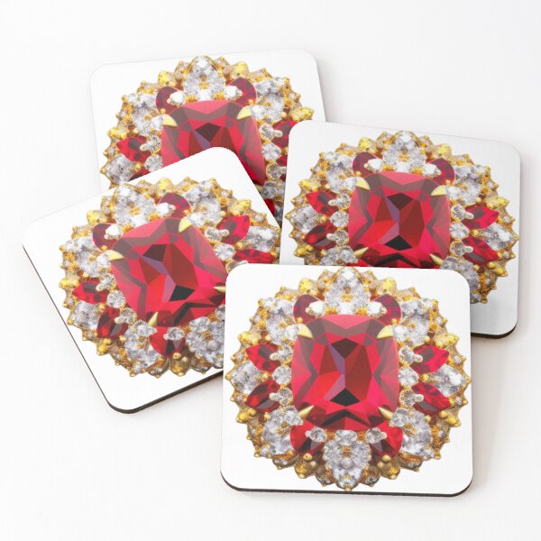 Item preview, Red and Gold Regal Crystal Gemstone Design Artwork designed and sold by helloiamskye.
