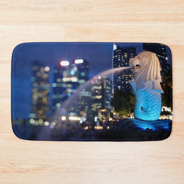 Item preview, Singapore skyline after sunset with Merlion, for personal gifts. designed and sold by CameraDesign.