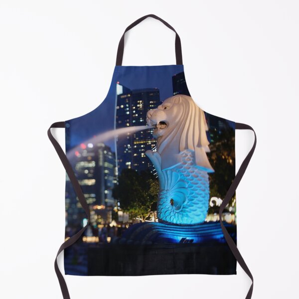 Artikelvorschau, Skyline von Singapur nach Sonnenuntergang mit Merlion, für persönliche Geschenke. entworfen und verkauft von CameraDesign.