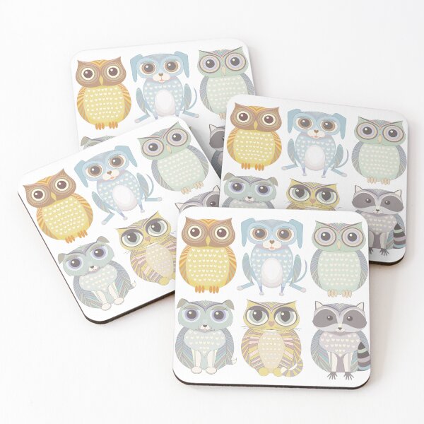 Item preview, Owls, Dogs, Cat, Raccoon designed and sold by Jean Gregory Evans.