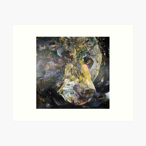 Black Bear Close-Up Collage Art Art Print