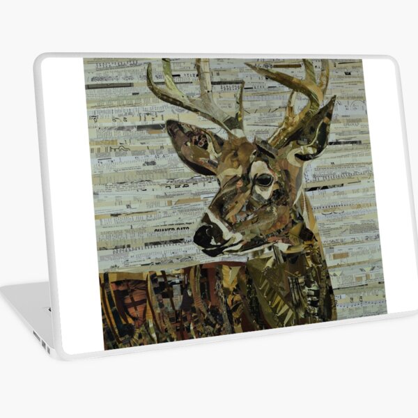 Whitetail Deer Collage Art Unique Laptop Skin