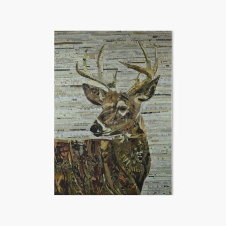 Whitetail Deer Collage Art Unique Art Board Print