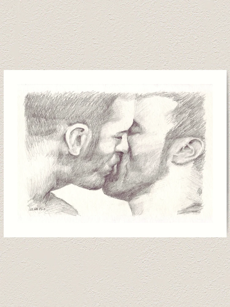Personalized Drawing Art Boyfriend Gift Kiss Portrait Charcoal