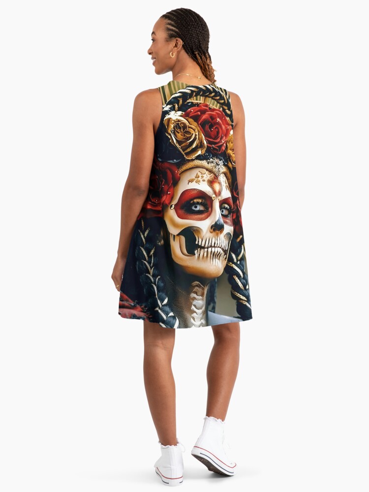 Catrina Skull Dia de Los Muertos A-Line Dress Catrina Skull Dia de Los Muertos A-Line Dress