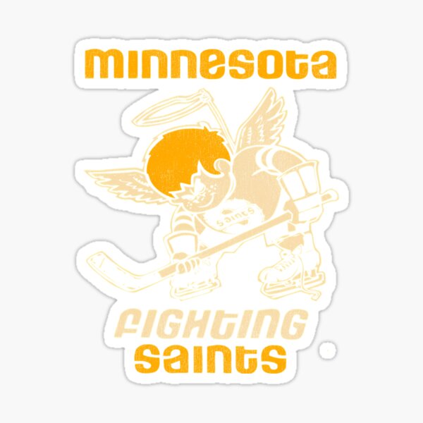 Minnesota Fighting Saints Distressed Cartoon Logo Shirt - Defunct