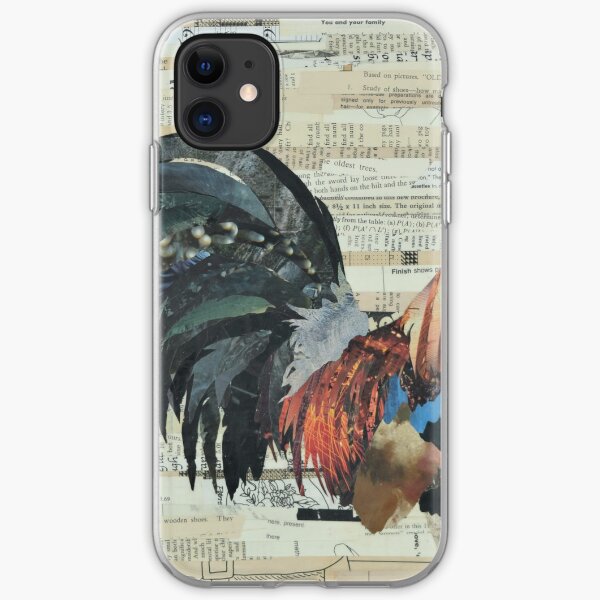 Rooster Collage Art Unique iPhone Soft Case