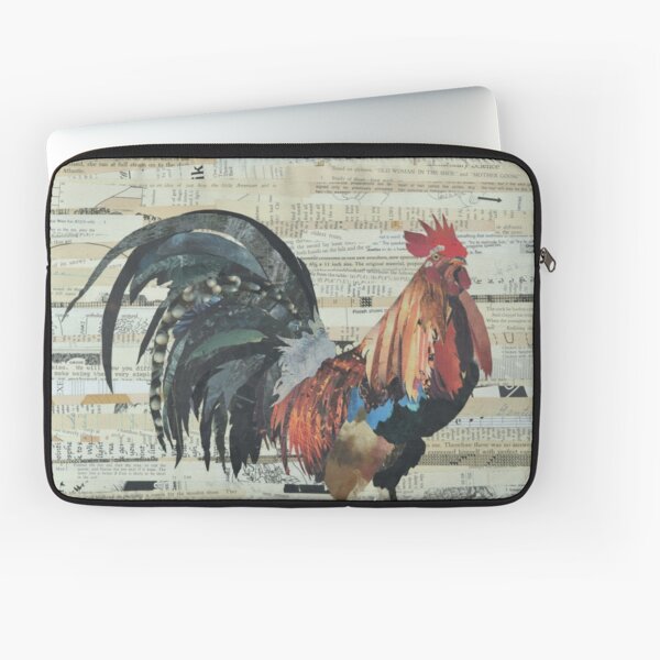 Rooster Collage Art Unique Laptop Sleeve