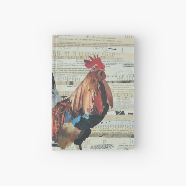 Rooster Collage Art Unique Hardcover Journal