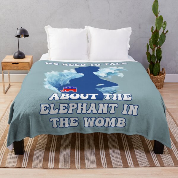 Item preview, We need to talk about the elephant in the womb: Pregnant woman outline with blue wave. designed and sold by JoyOfHopeStore.