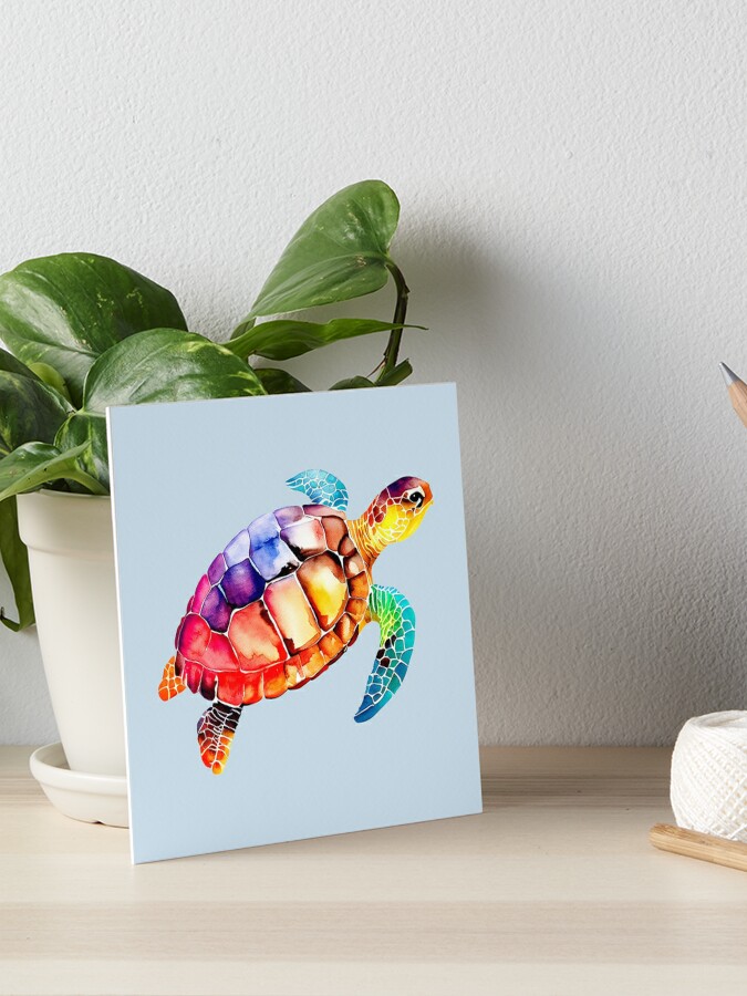 Pride Rainbow Sea Turtle Art Board Print for Sale by