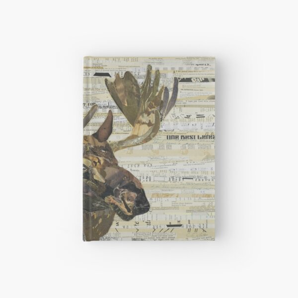Eastern Moose Collage by C.E. White Hardcover Journal