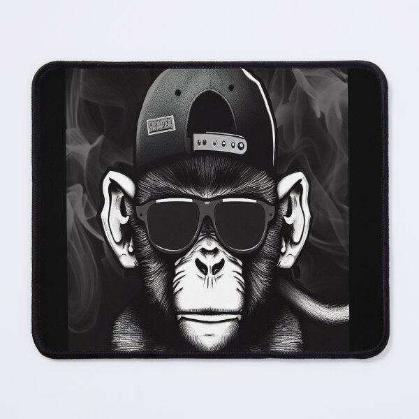 Item preview, smoking monkey black and white designed and sold by SKAPER.