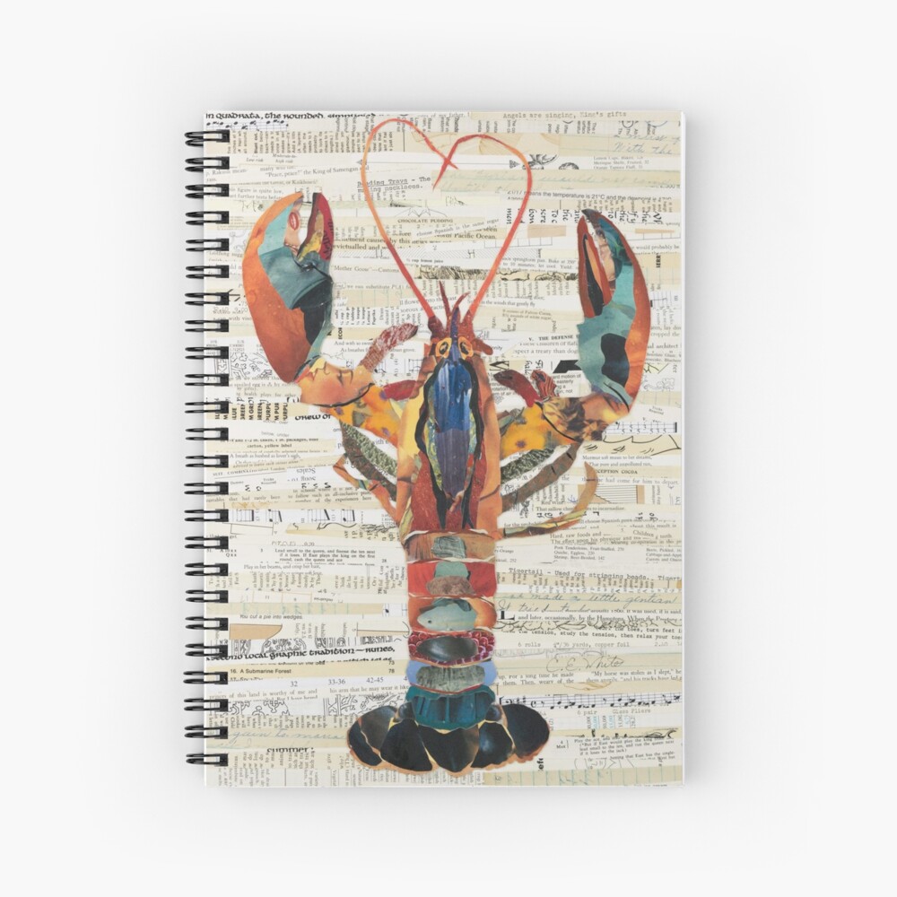 Lobster Collage by C.E. White Spiral Notebook
