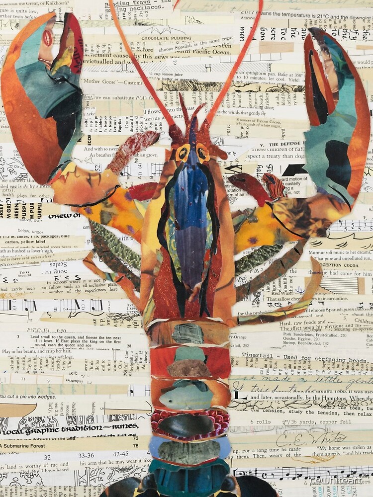 Lobster Collage by C.E. White by cewhiteart
