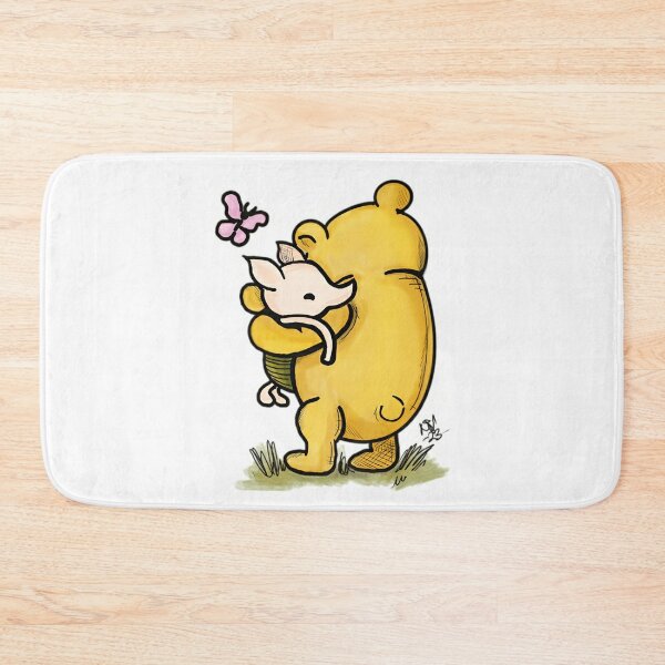 Disney Winnie The Pooh Bear Bathroom Non-slip Mat Durable Waterproof Shower  Curtain Set Pedestal Rug Lid Toilet Cover Bath Mat