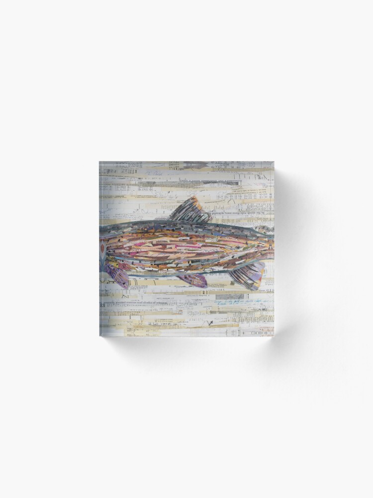 Alternate view of Rainbow Trout Collage by C.E. White Acrylic Block