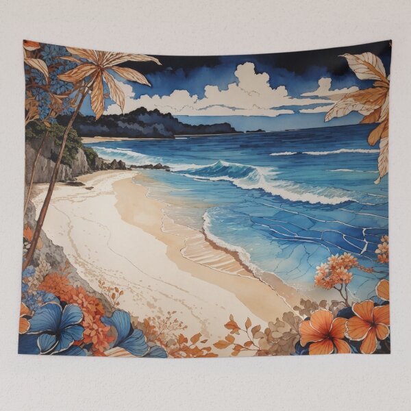 Item preview, Secluded Seascape: A Scenic Beach Illustration in Solitude designed and sold by Ngea.