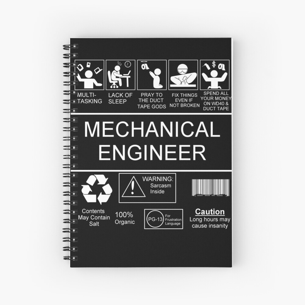 "Mechanical Engineering" Spiral Notebook by pimator24 Redbubble