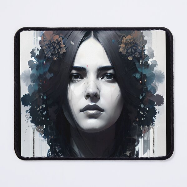 Item preview, Black and White Portrait of a Girl with flowers designed and sold by SummerTshirt.