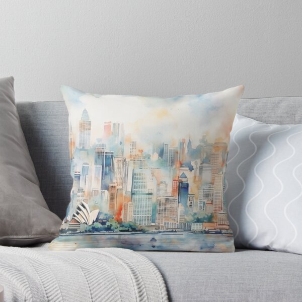 Aperçu de l'œuvre  Modèle sans couture aquarelle Sydney Australie créée et vendue par PutsGroup.