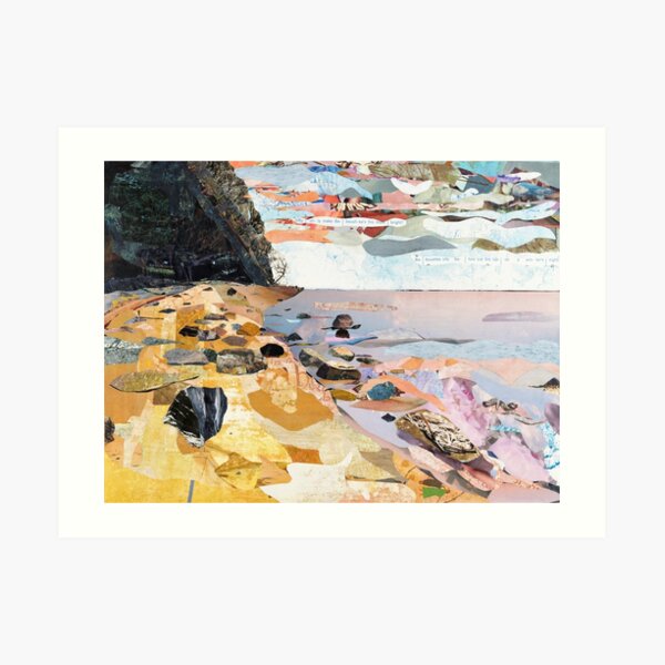 Rocky Beach Collage Art Art Print