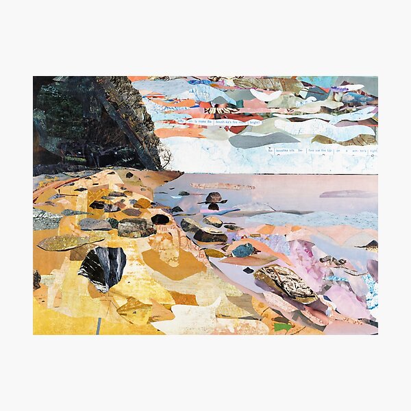 Rocky Beach Collage Art Photographic Print