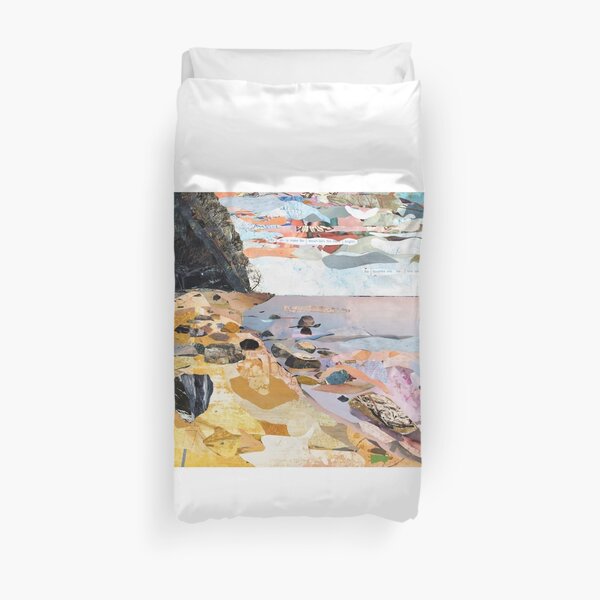 Rocky Beach Collage Art Duvet Cover
