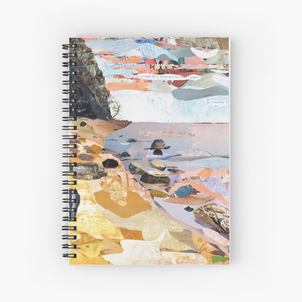 Rocky Beach Collage Art Spiral Notebook