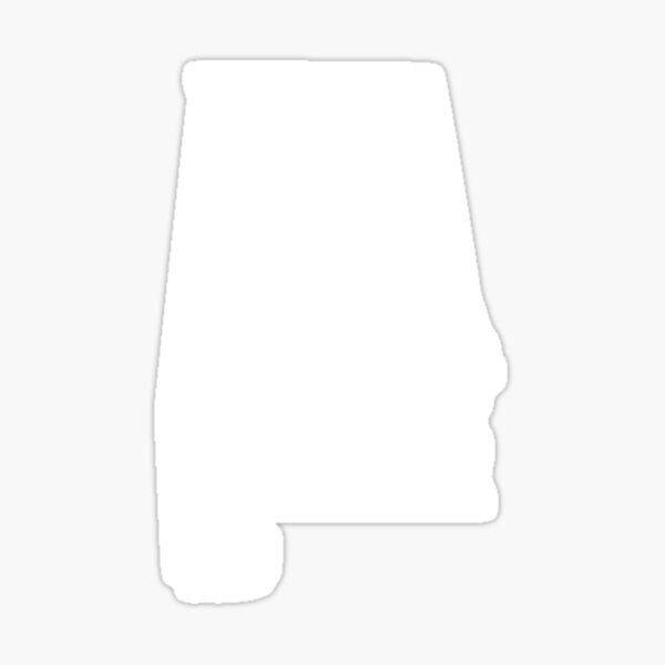 Alabama State Map AL Abbreviation White Sticker For Sale By   St,small,507x507 Pad,600x600,f8f8f8.u4 