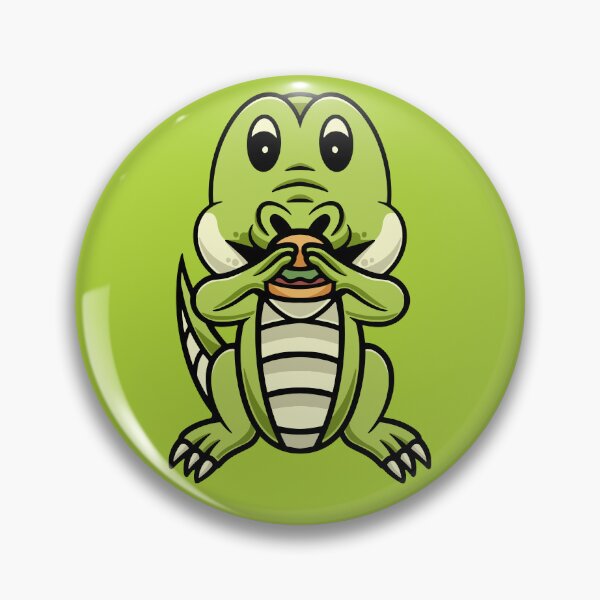 Item preview, cute crocodile eating burger cartoon illustration designed and sold by cubbone.