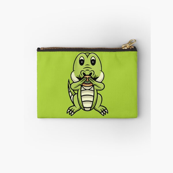 Item preview, cute crocodile eating burger cartoon illustration designed and sold by cubbone.