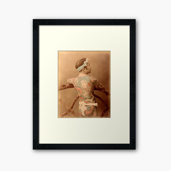 Item preview, Tattooed Japanese man designed and sold by Photos of Japan.