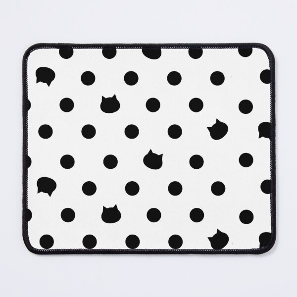 Item preview, Minimal Cute Black Cat Faces and Polka Dot Seamless Pattern | Simple Black and White Polka dot with cat faces designed and sold by aliciabutterfly.