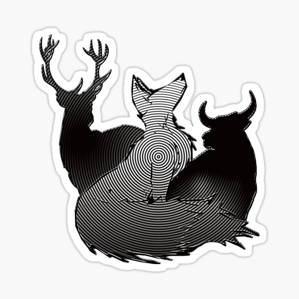 Stag Vixen & Bull Hypno Design Sticker
