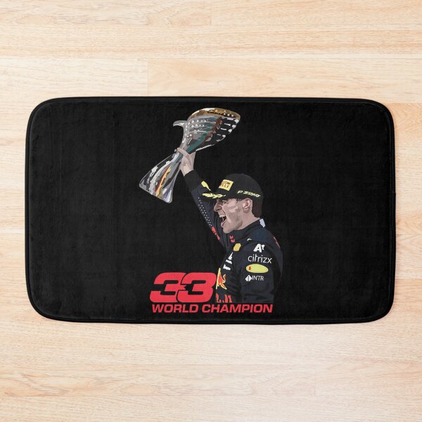 Item preview, Verstappen Celebrating Dubai Gp 2021 World Champion With Trophy designed and sold by LuxuryDimdums.