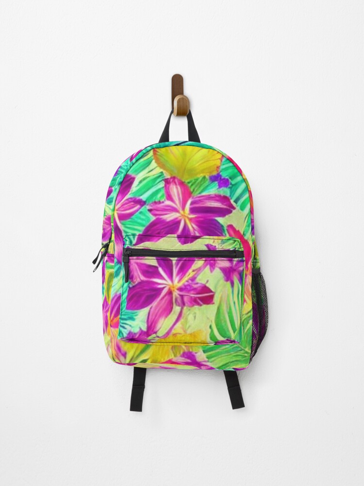 Thumbnail 1 of 3, Backpack, Abstract Tropical Floral Pattern designed and sold by calibrit.