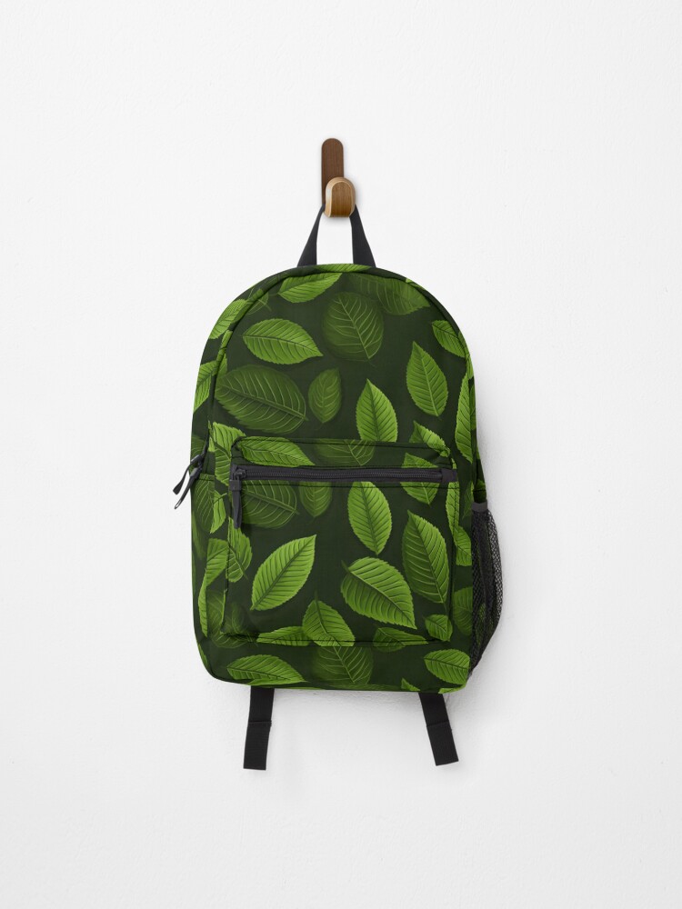 Thumbnail 1 of 3, Backpack, Green Leaves Pattern 7 designed and sold by DigitalPatternx.