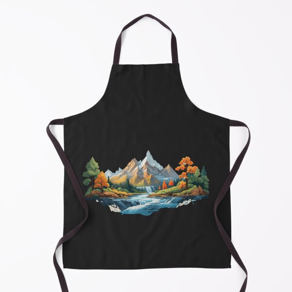 Item preview, Illustration of a mountain with trees and water designed and sold by AsCreationss.