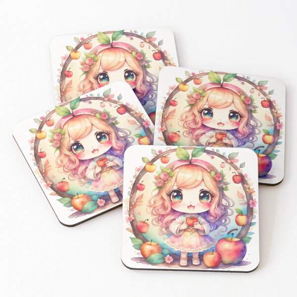 Item preview, Kawaii Chibi Girl with apples designed and sold by Printsalotl.