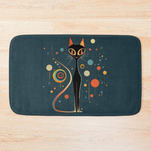 Item preview, Mid Century Modern Atomic Cat, Retro Hallowen Black Cat, MCM cat, Black MOD cat designed and sold by BrightStreet.