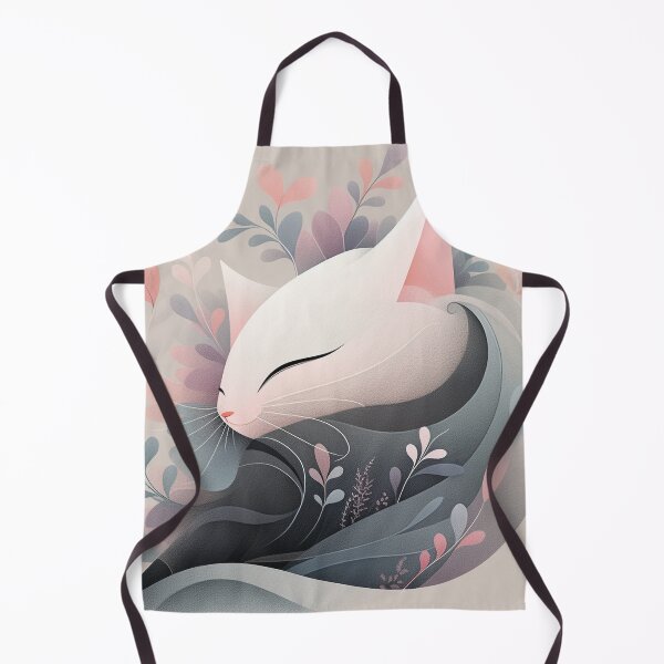 Item preview, Cute Cat & Floral Art - Eiko Ojala Inspired - Black, Beige & Pink Calligraphy designed and sold by PaintbrushPlace.