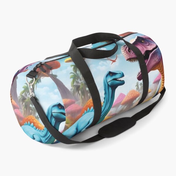 Item preview, colorful dinosaurs, surreal landscape, prehistoric times designed and sold by Mauswohn.
