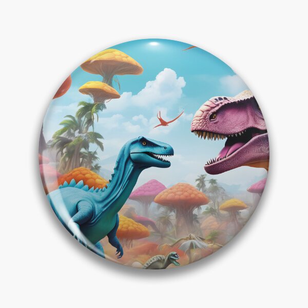 Item preview, colorful dinosaurs, surreal landscape, prehistoric times designed and sold by Mauswohn.