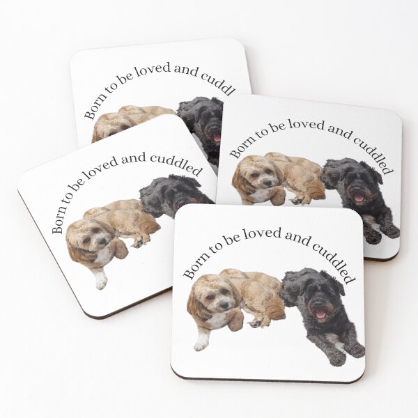 Item preview, Born to be loved and cuddled two dogs  designed and sold by Debsgiftware Ward.