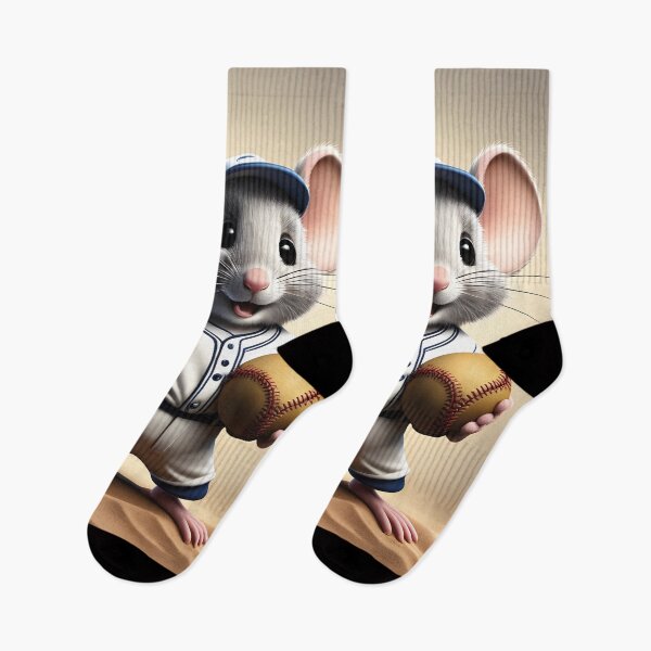 Item preview, cute mouse playing baseball designed and sold by Mauswohn.