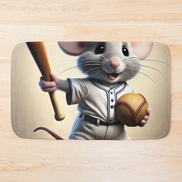 Item preview, cute mouse playing baseball designed and sold by Mauswohn.