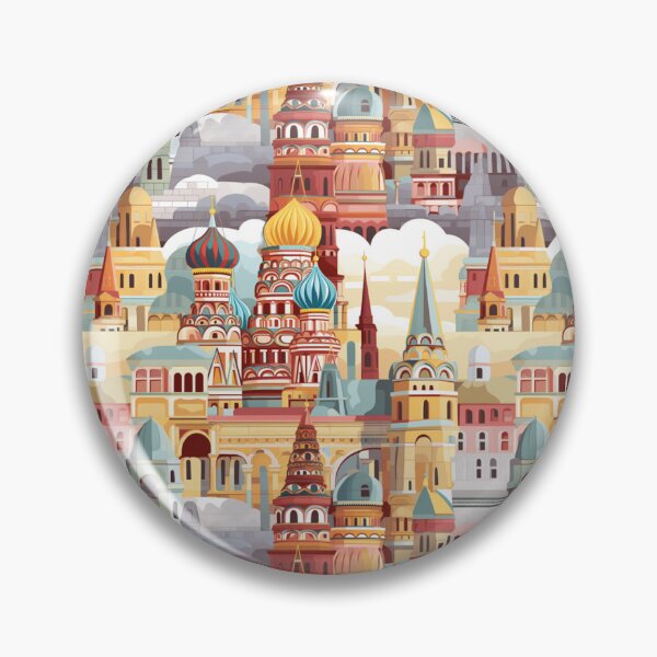 Item preview, Moscow City Russia Watercolor Seamless Pattern designed and sold by PutsGroup.