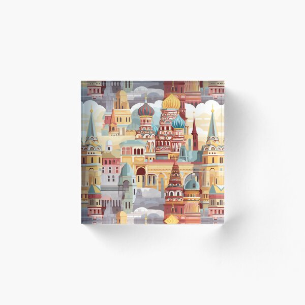 Aperçu de l'œuvre Moscou Ville Russie Aquarelle Seamless Pattern créée et vendue par PutsGroup.