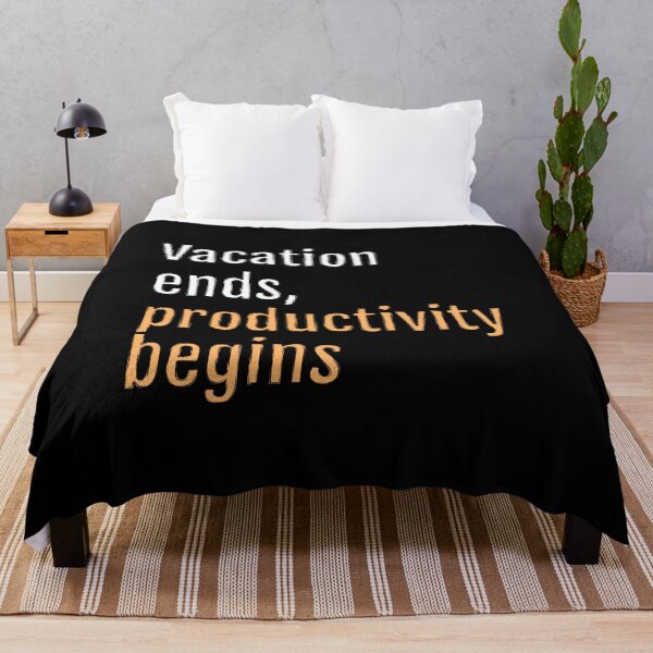 Item preview, Vacation ends, productivity begins (Black Edition) designed and sold by QuotopiaThreads.